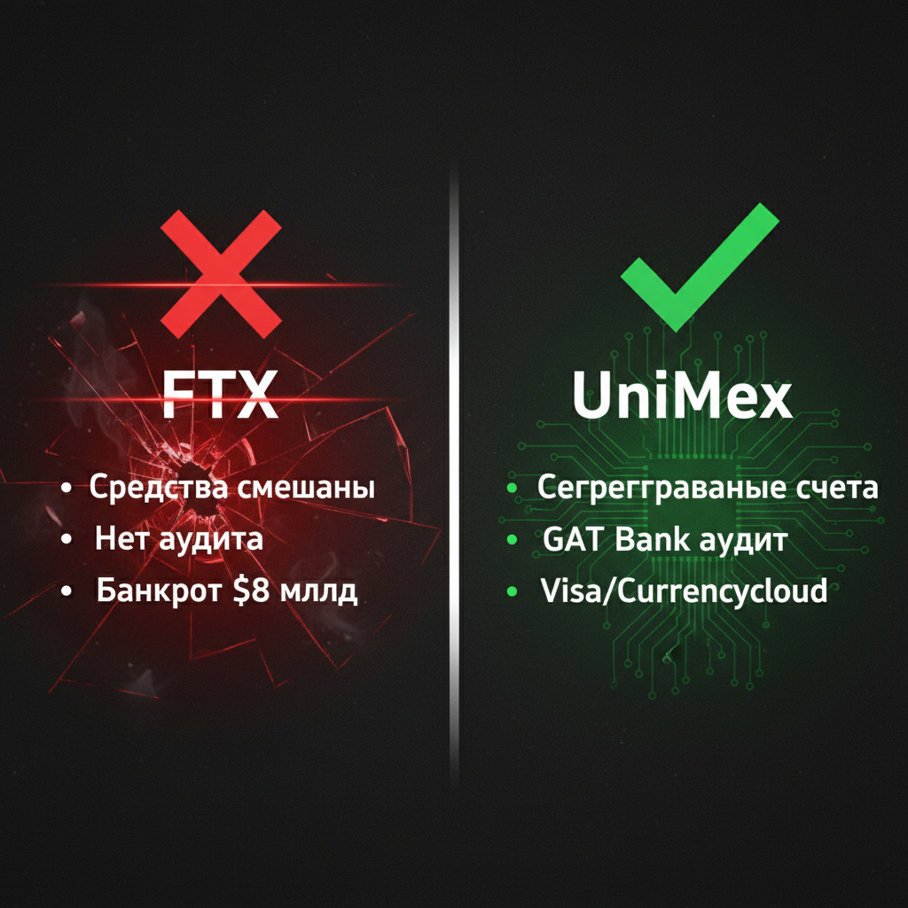 Сравнение FTX и UniMex - безопасность средств