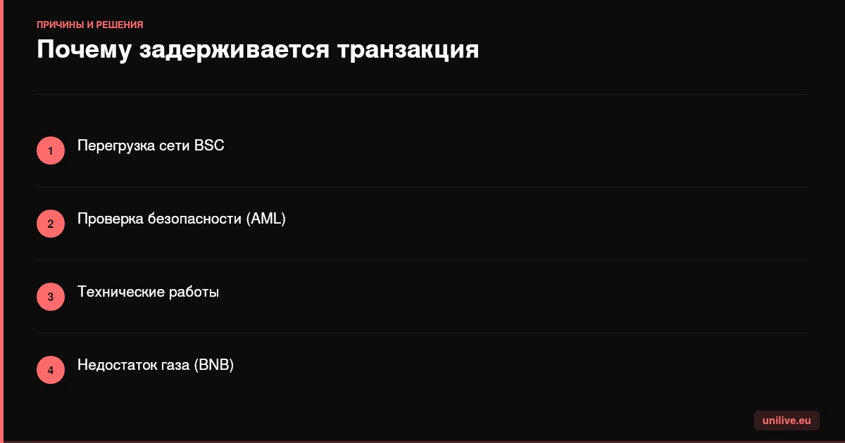 Почему задерживается транзакция
