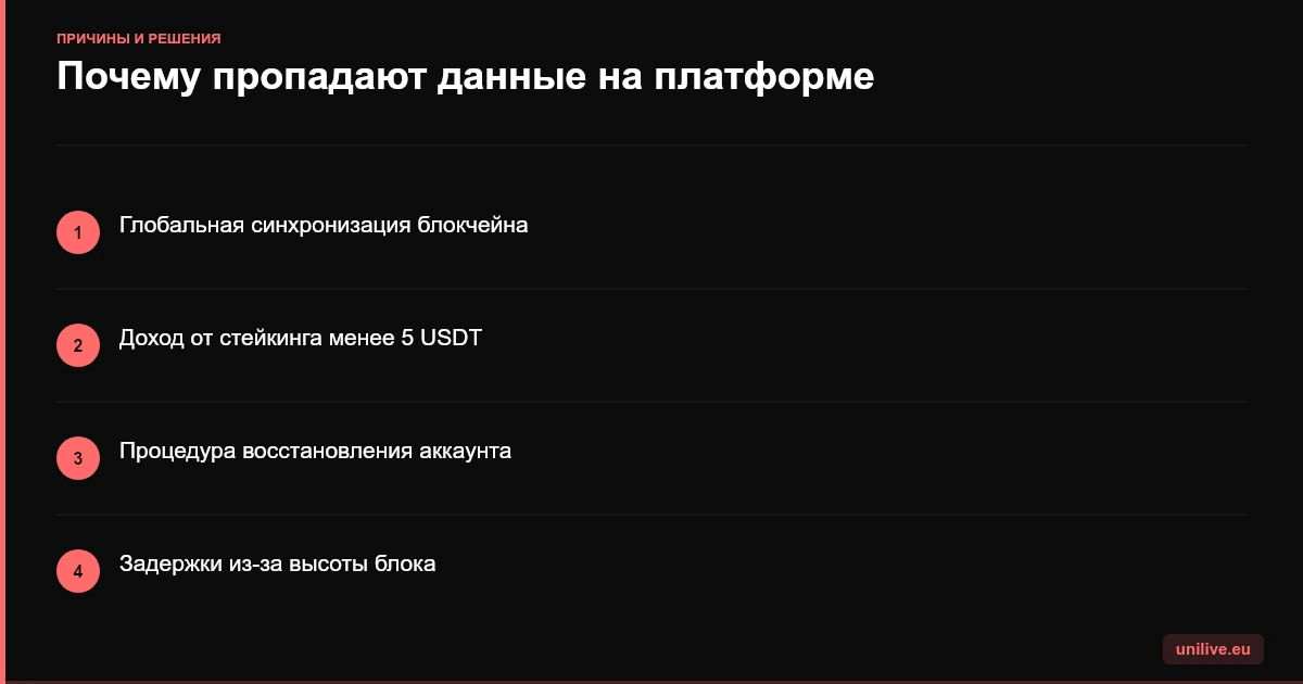 Почему пропадают данные на платформе