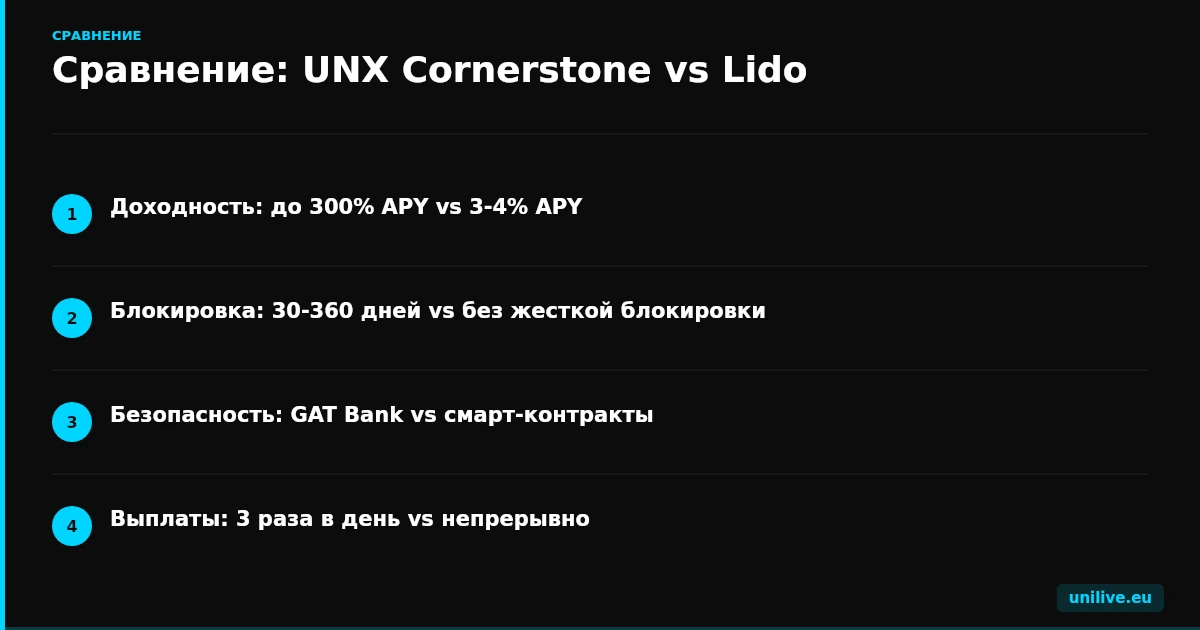 Сравнение: UNX Cornerstone vs Lido