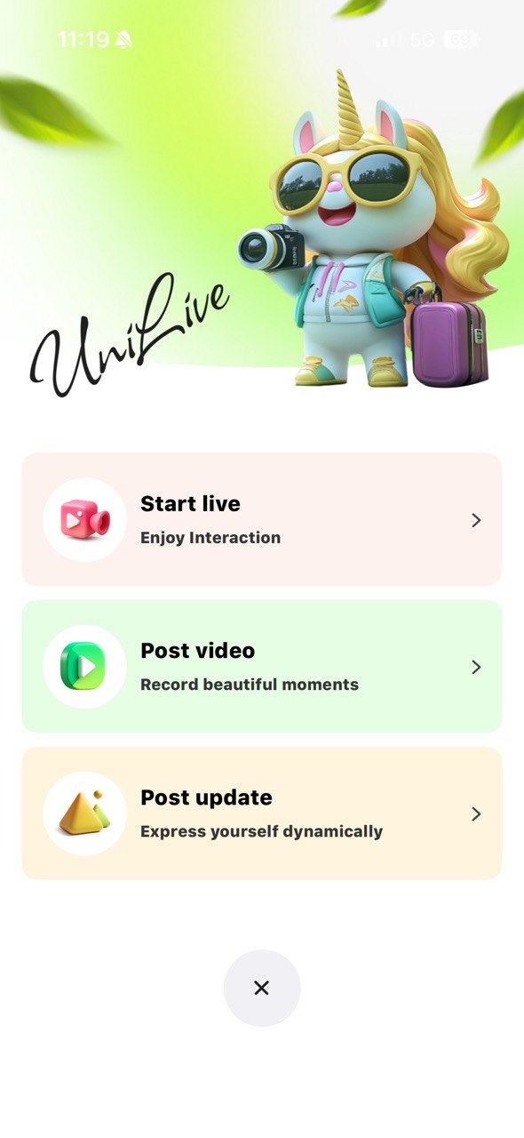 publish-menu.jpg - Меню публикации: Start live, Post video, Post update