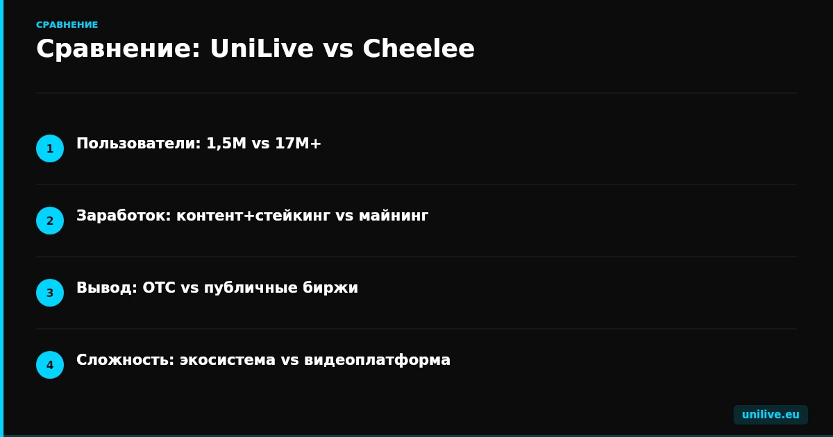 Сравнение: UniLive vs Cheelee