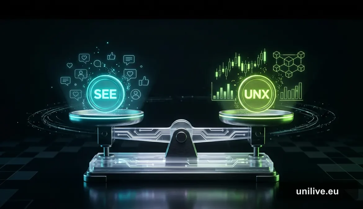 UNX против SEE: Сравнение главных токенов экосистемы UniLive
