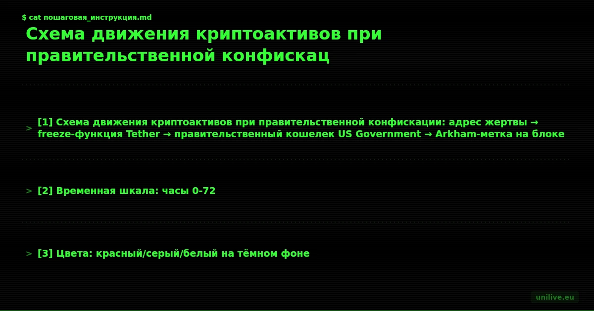 Схема: вызов addBlackList в контракте USDT → адрес попадает в чёрный список → Arkham Alerts отправляет уведомление подписчику → пользователь видит движение раньше публикации новости