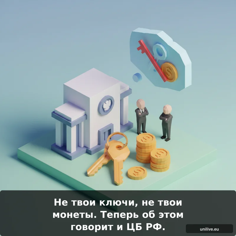 Не твои ключи, не твои монеты. Теперь об этом говорит и ЦБ РФ.