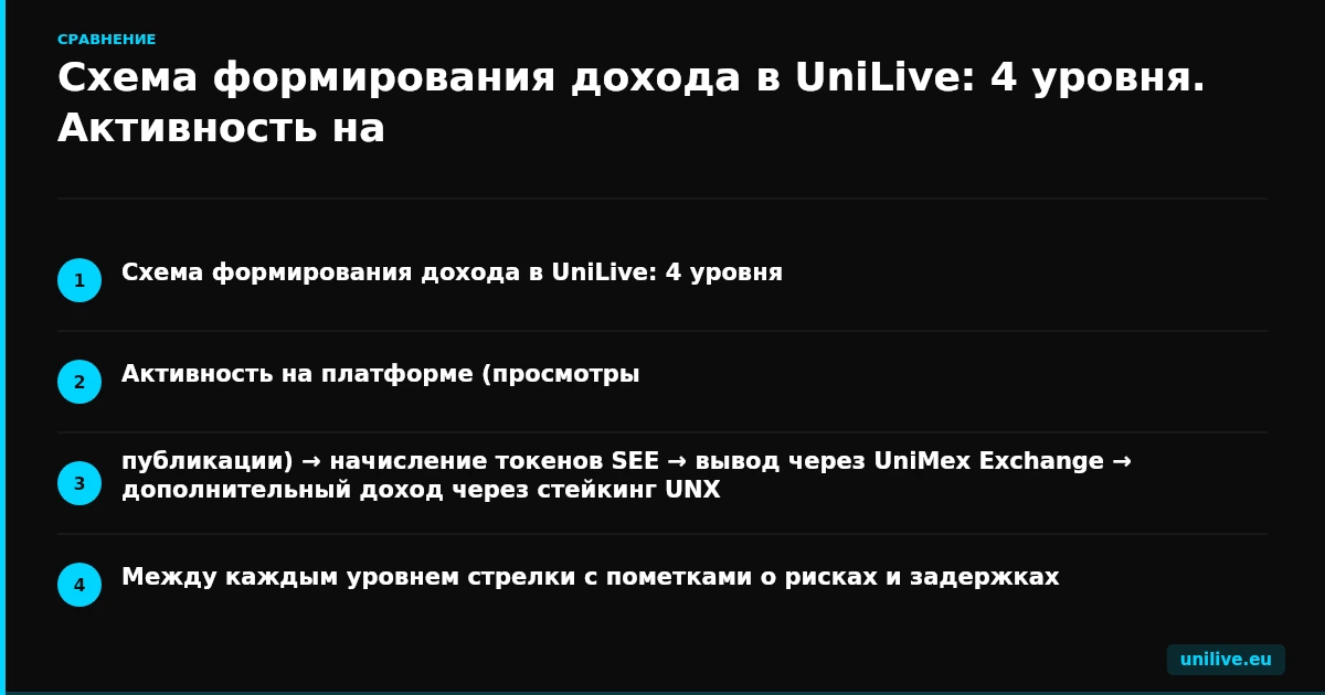 Схема формирования дохода в UniLive