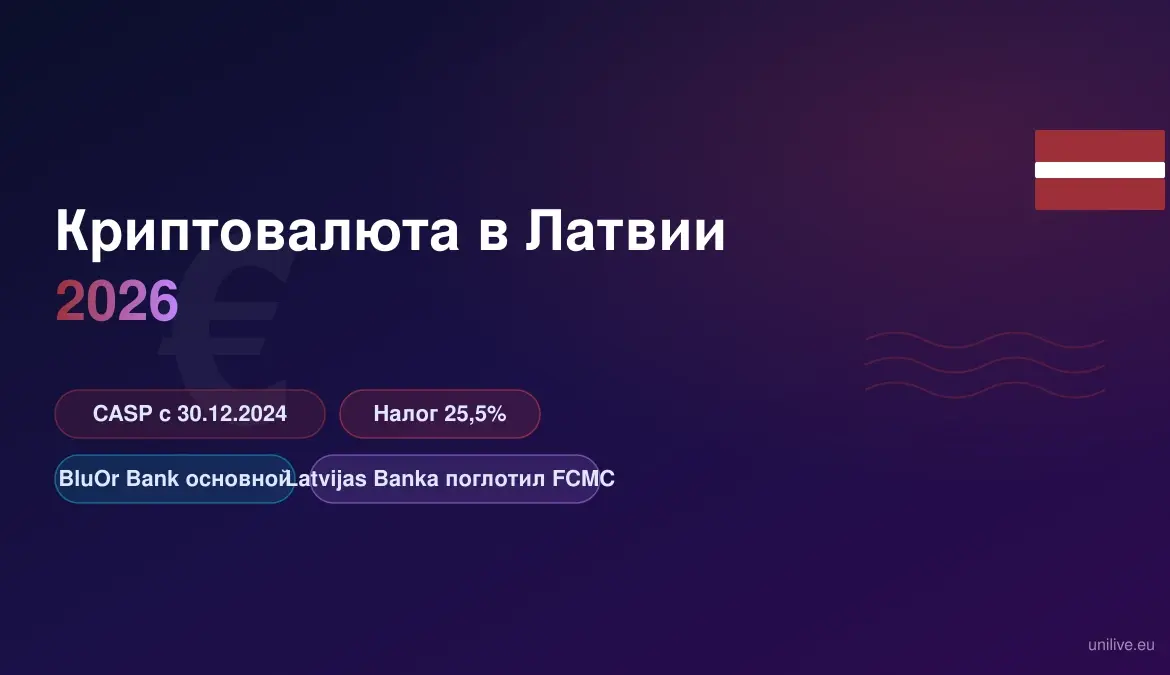 Рига стала MiCA-хабом: CASP-лицензии Латвии с 30.12.2024 и налог 25,5%