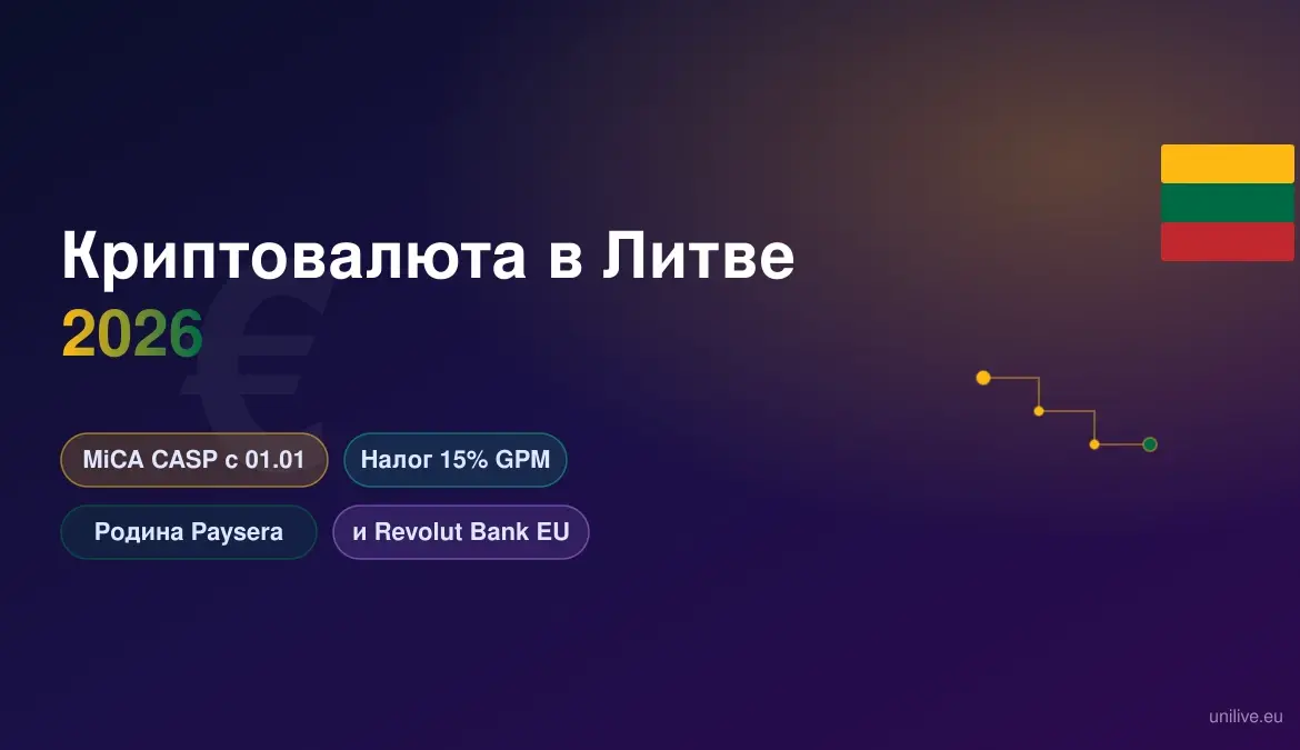 Литва родила Revolut и Paysera: MiCA CASP и налог 15%