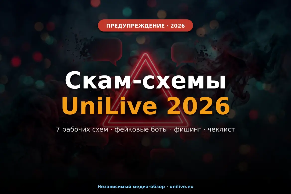 Скам-схемы вокруг UniLive в 2026: как распознать фейковые боты, лжераздачи и фишинг