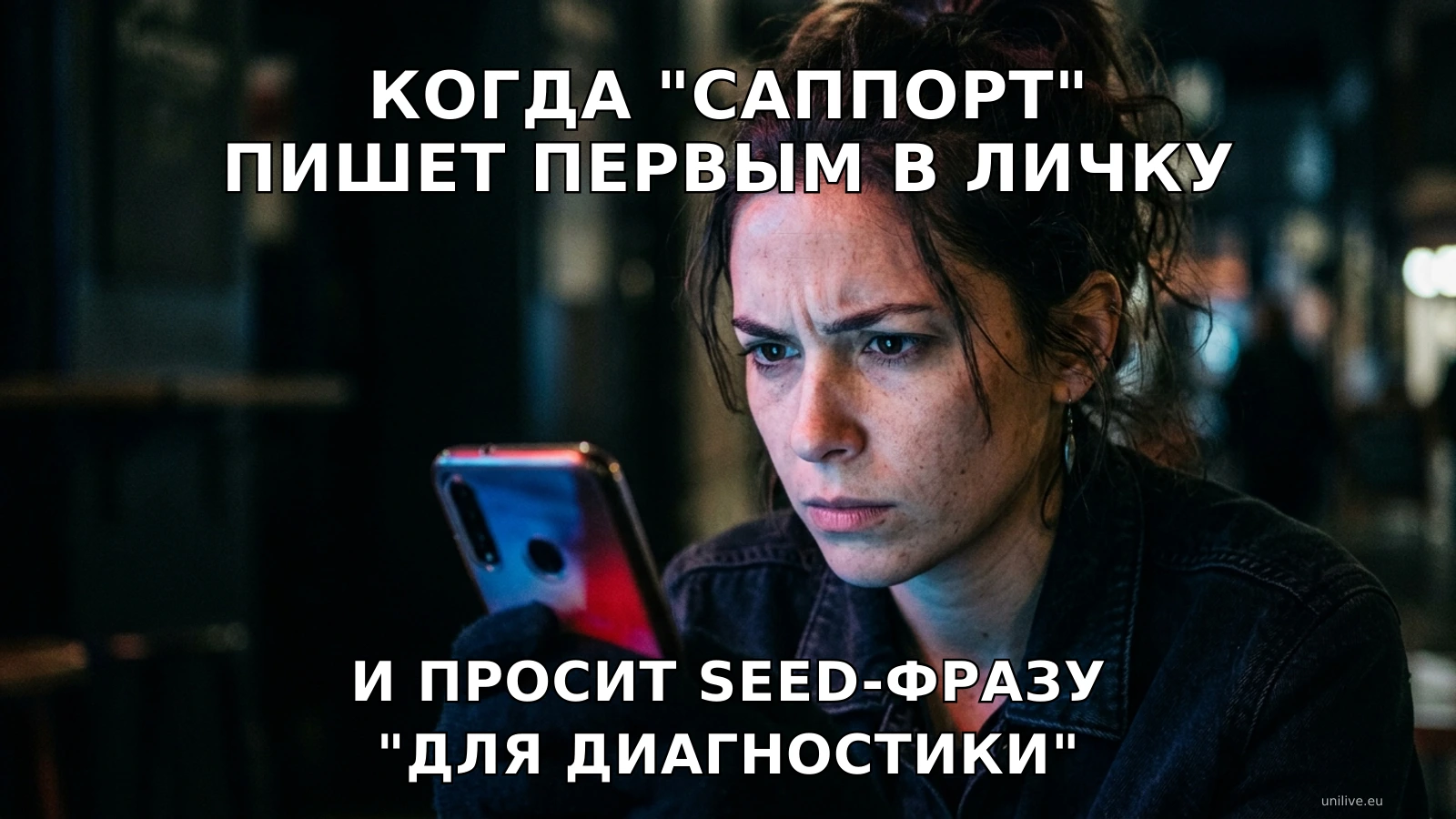 Мем: когда саппорт UniLive пишет первым в личку