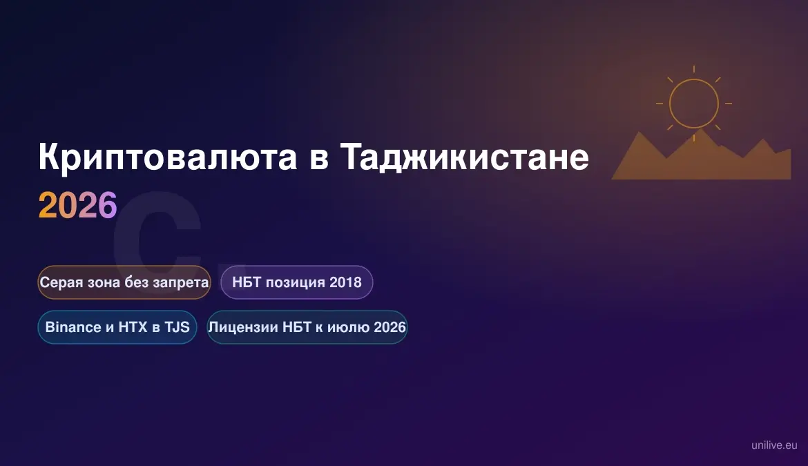 Таджикистан 2026: серая зона, Binance в сомони и ожидаемые лицензии НБТ