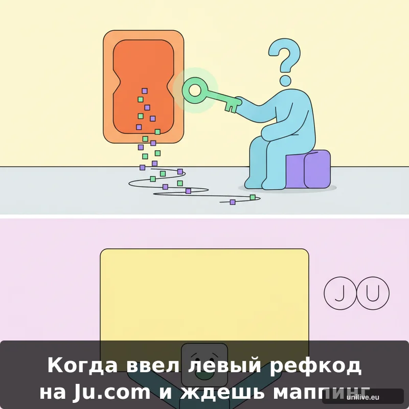 Когда ввёл чужой реферальный код на Ju.com и понимаешь, что маппинг сломан