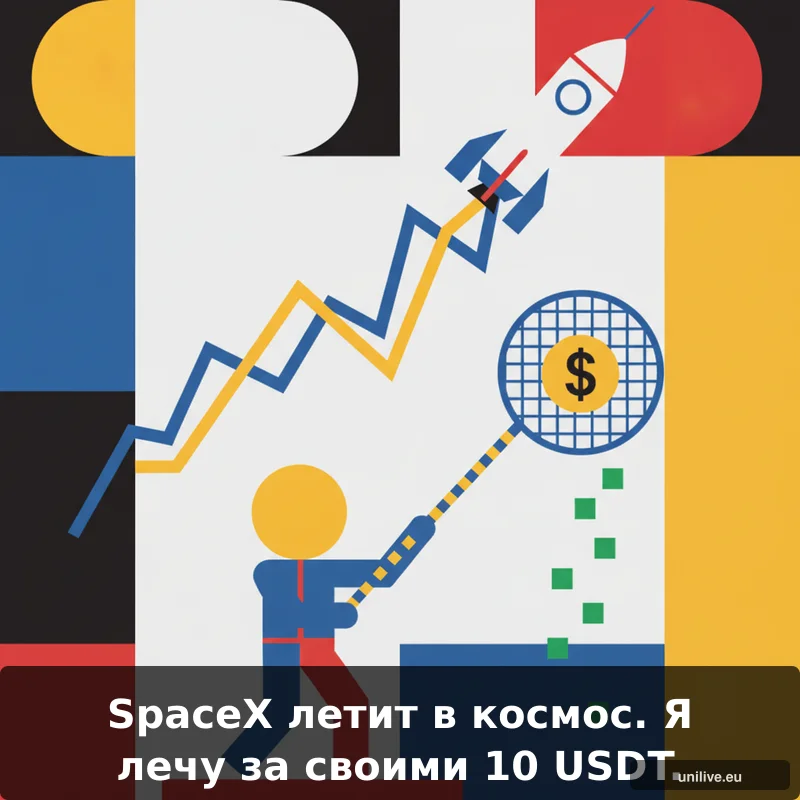 SpaceX летит в космос. Я лечу за своими 10 USDT.