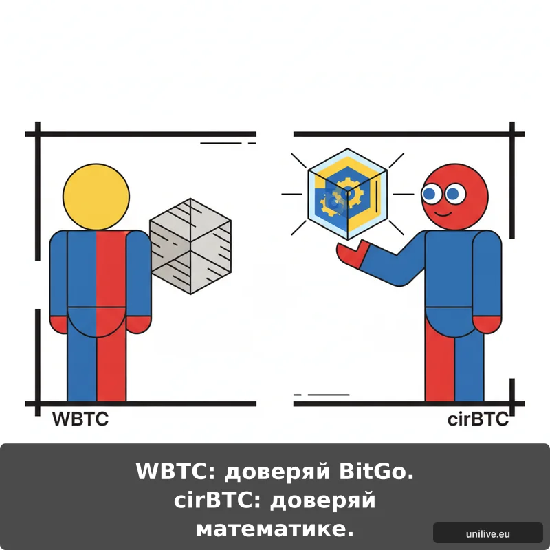 WBTC: доверяй BitGo. cirBTC: доверяй математике.