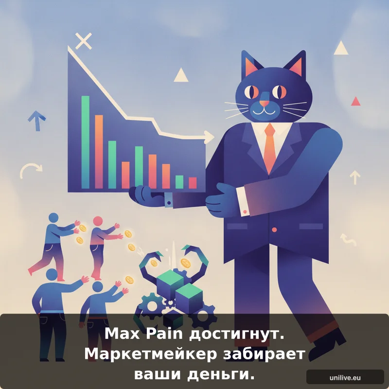 Max Pain достигнут. Маркетмейкер забирает ваши деньги.