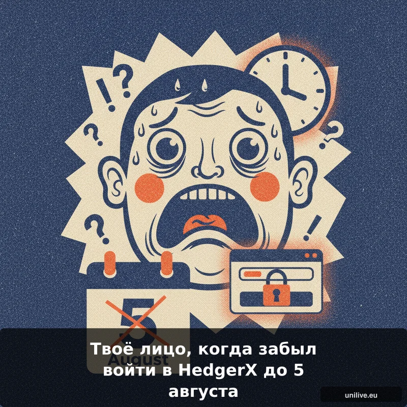 Твоё лицо, когда забыл войти в HedgerX до 5 августа
